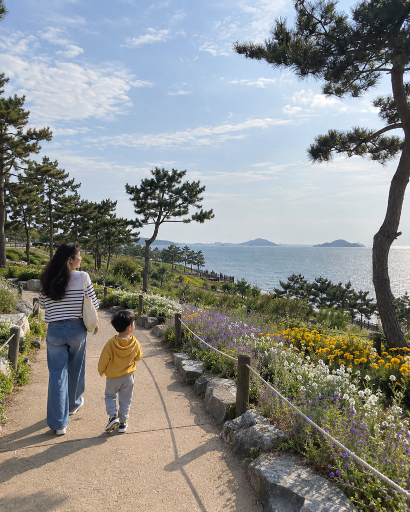바다향기수목원의 숲과 정원 풍경