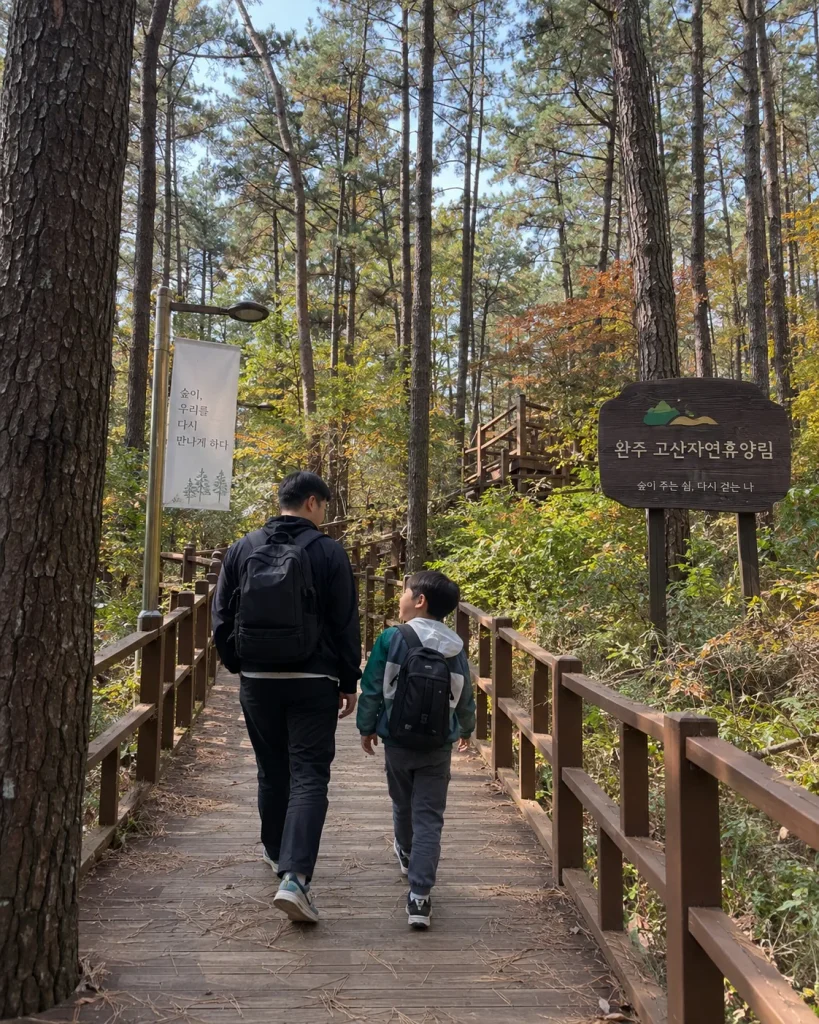 완주 고산자연휴양림 숲과 산책로