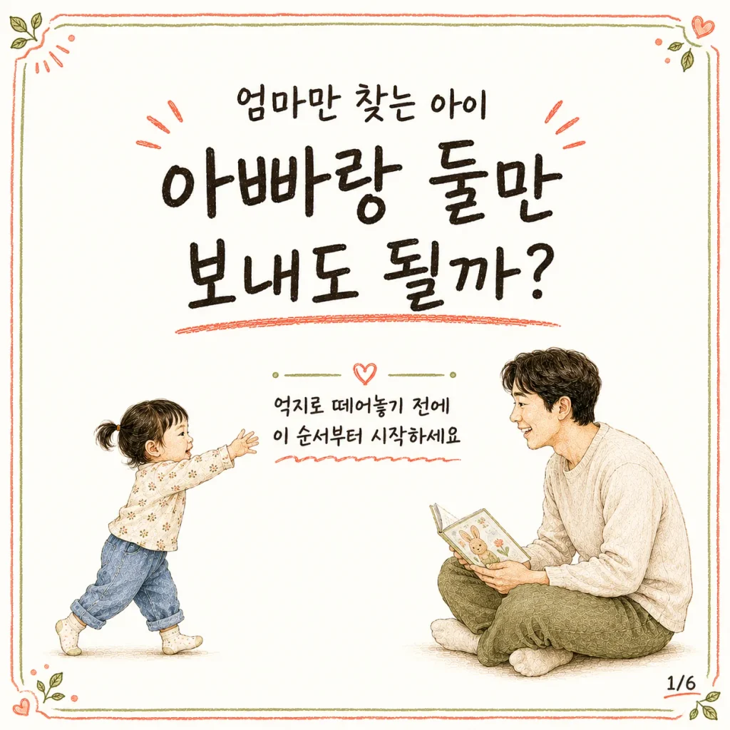 아이가 엄마만 찾을 때 표지 카드: 아빠랑 둘만 보내도 될까?
