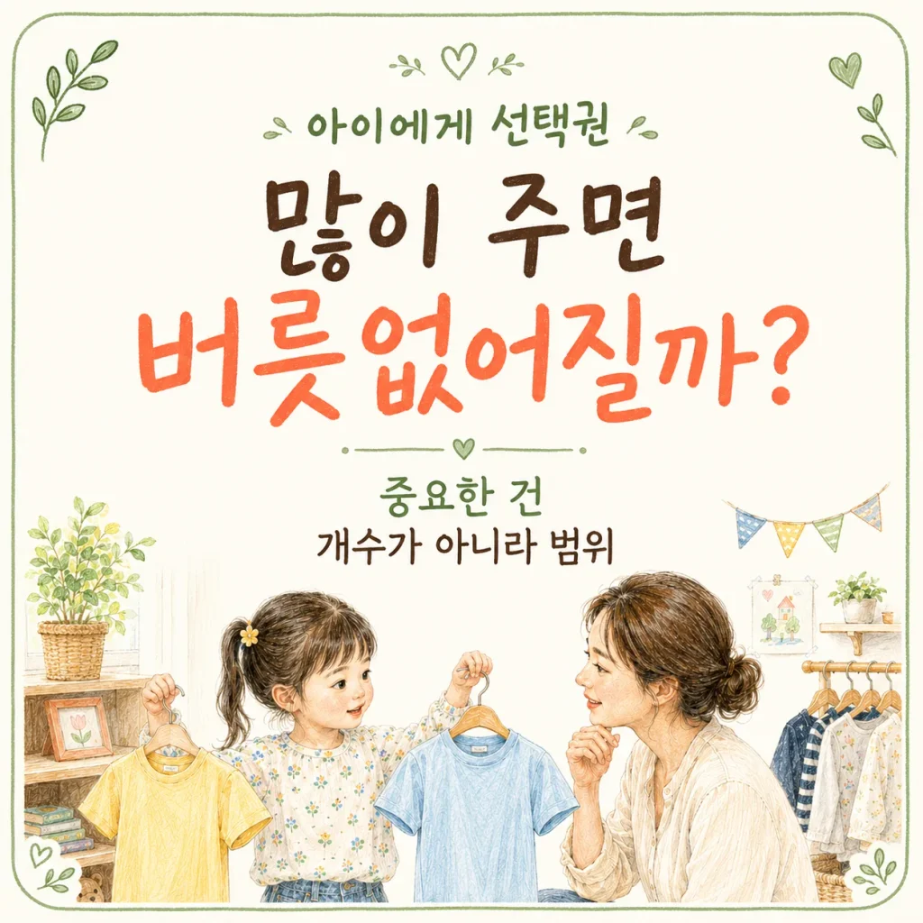 아이 선택권 많이 주면 버릇없어질까 중요한 건 개수가 아니라 범위 표지 카드