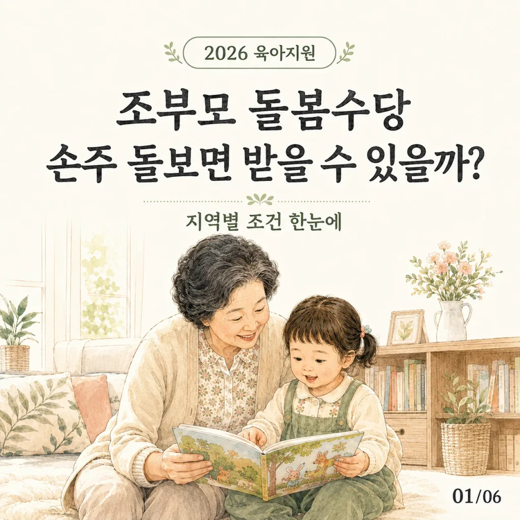 2026 조부모 돌봄수당 지역별 조건과 지원금 안내 대표 카드