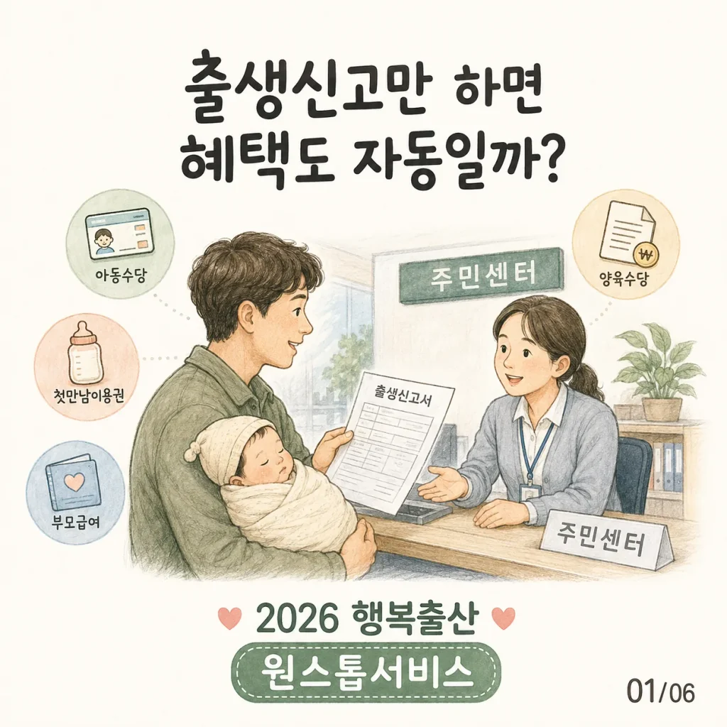 2026 행복출산 원스톱서비스 표지 카드: 출생신고하면 혜택도 자동일까?