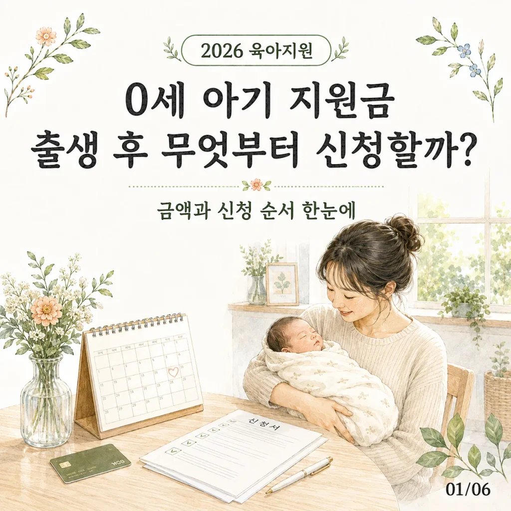 2026 0세 아기 지원금 출생 후 무엇부터 신청할까 표지 카드