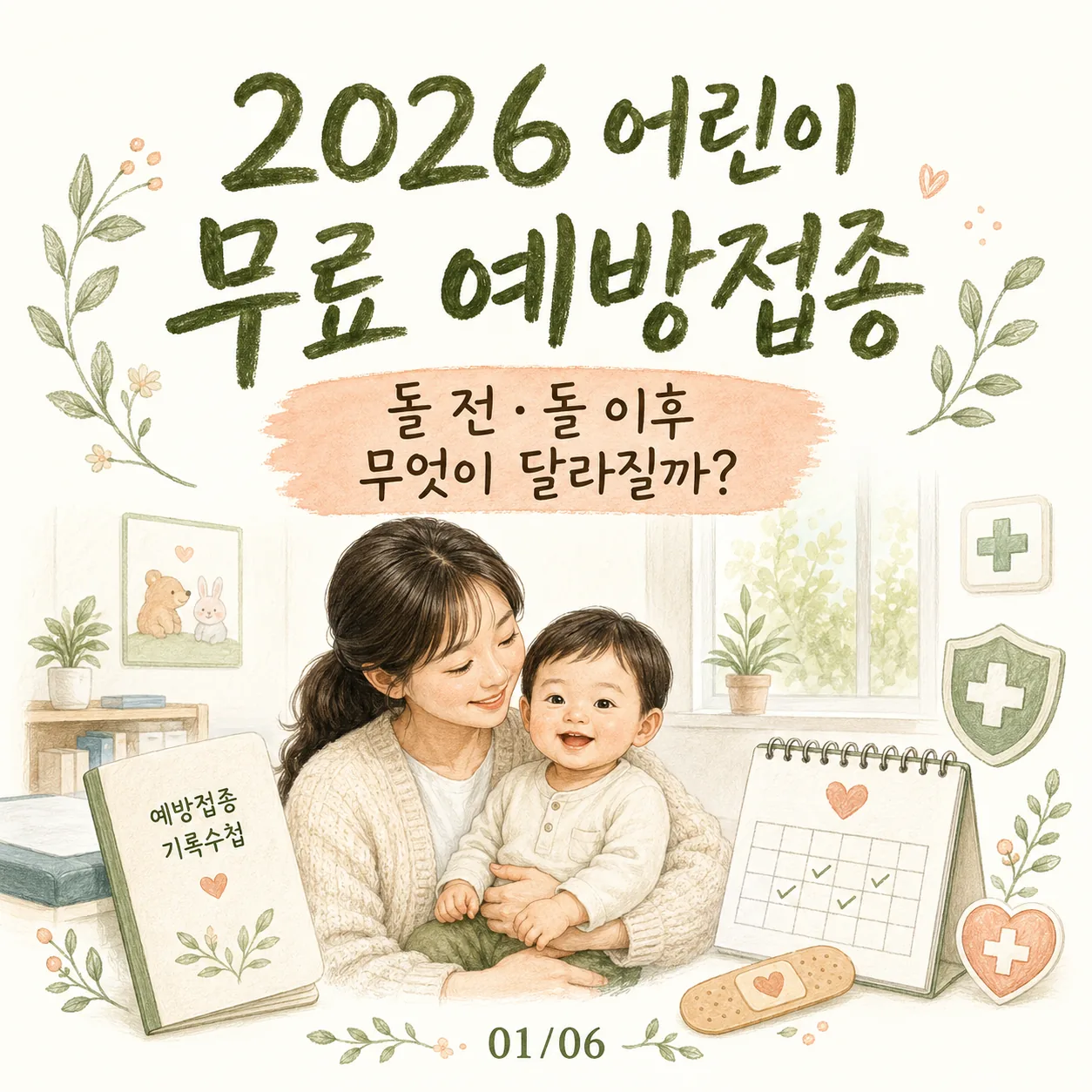 어린이 무료 예방접종 2026 ｜ 돌 전·돌 이후 접종 시기 총정리