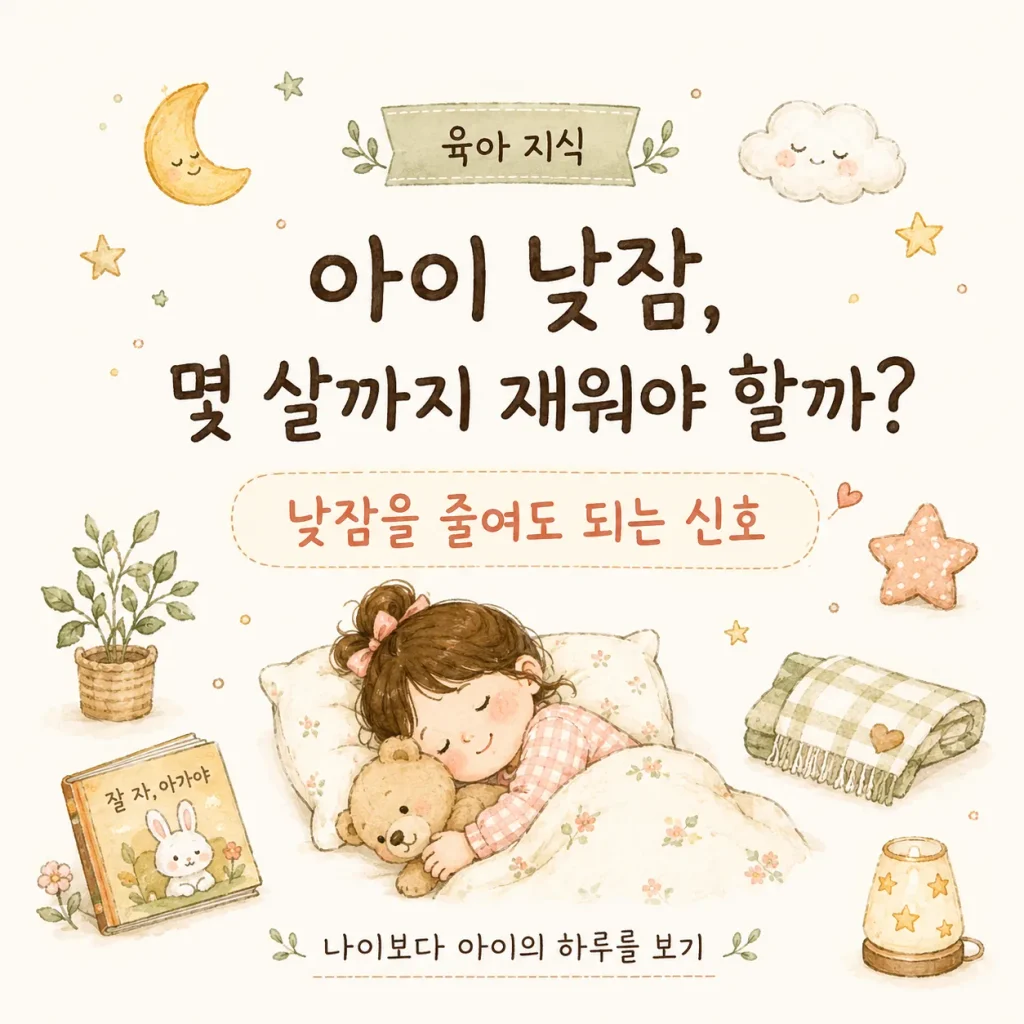 아이 낮잠 몇 살까지 재워야 할까 낮잠을 줄여도 되는 신호 대표 카드