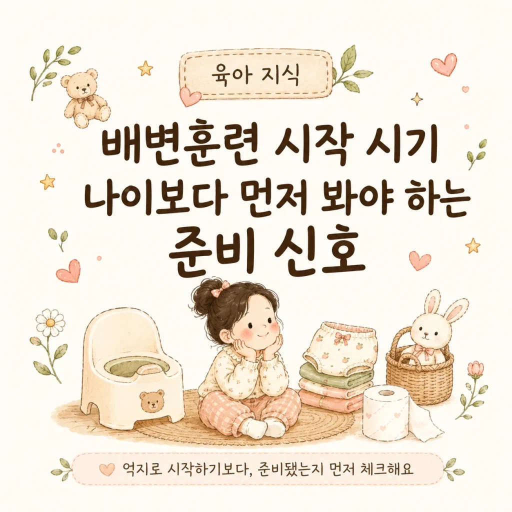배변훈련 시작 시기 표지 카드: 나이보다 먼저 봐야 하는 준비 신호