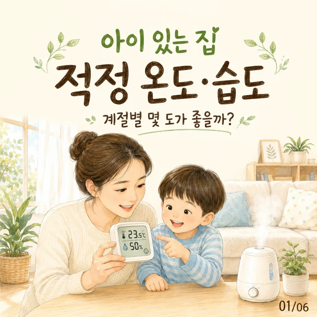 아이 있는 집 적정 온도 습도 계절별 몇 도가 좋을까 표지 카드