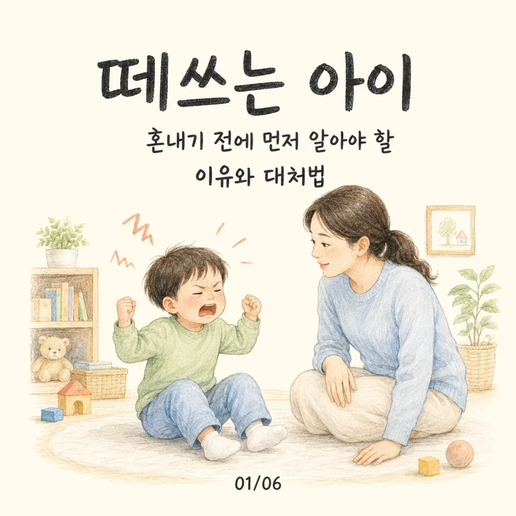 떼쓰는 아이 혼내기 전에 먼저 알아야 할 이유와 대처법 대표 카드