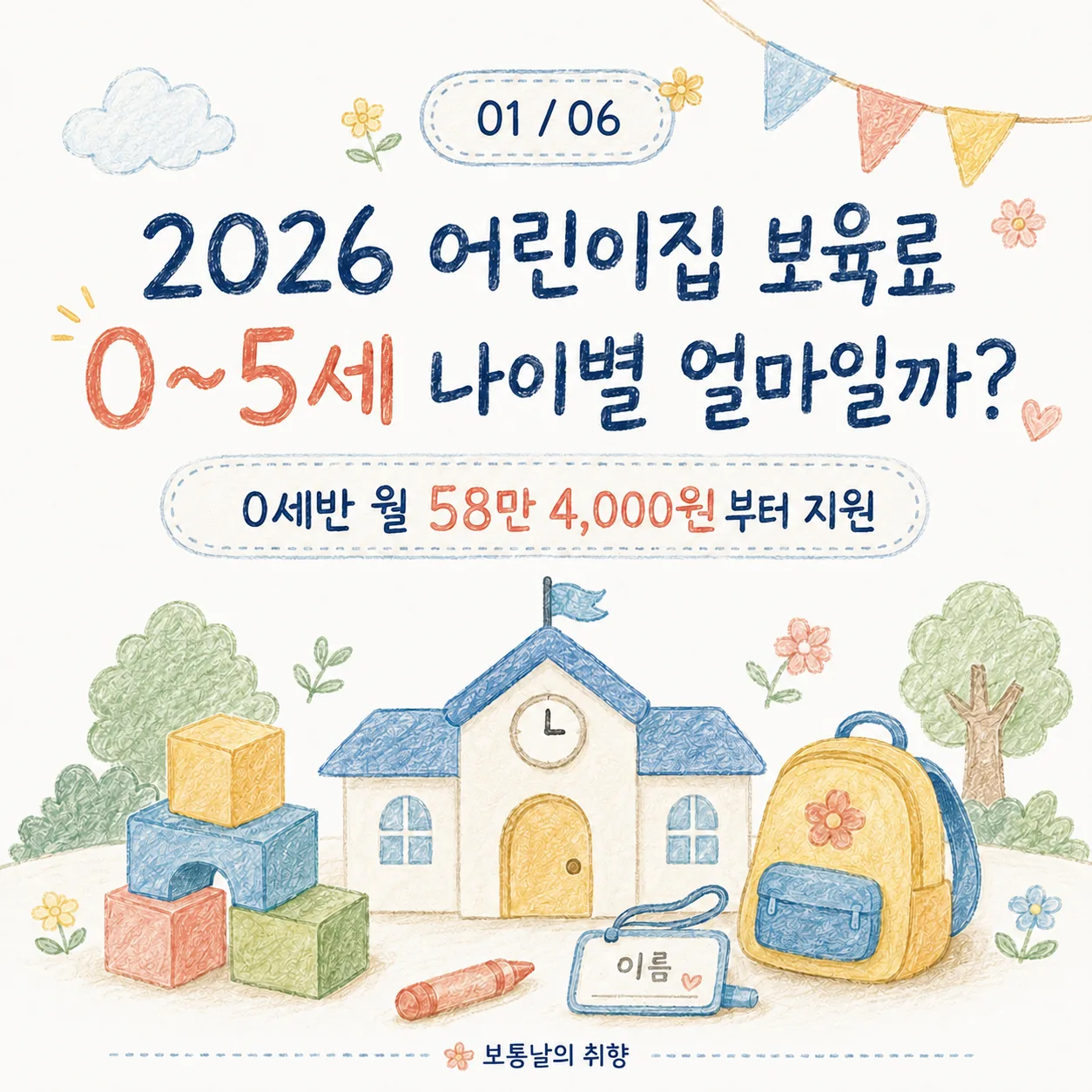 어린이집 보육료 2026｜0~5세 나이별 지원금과 부모급여 차액