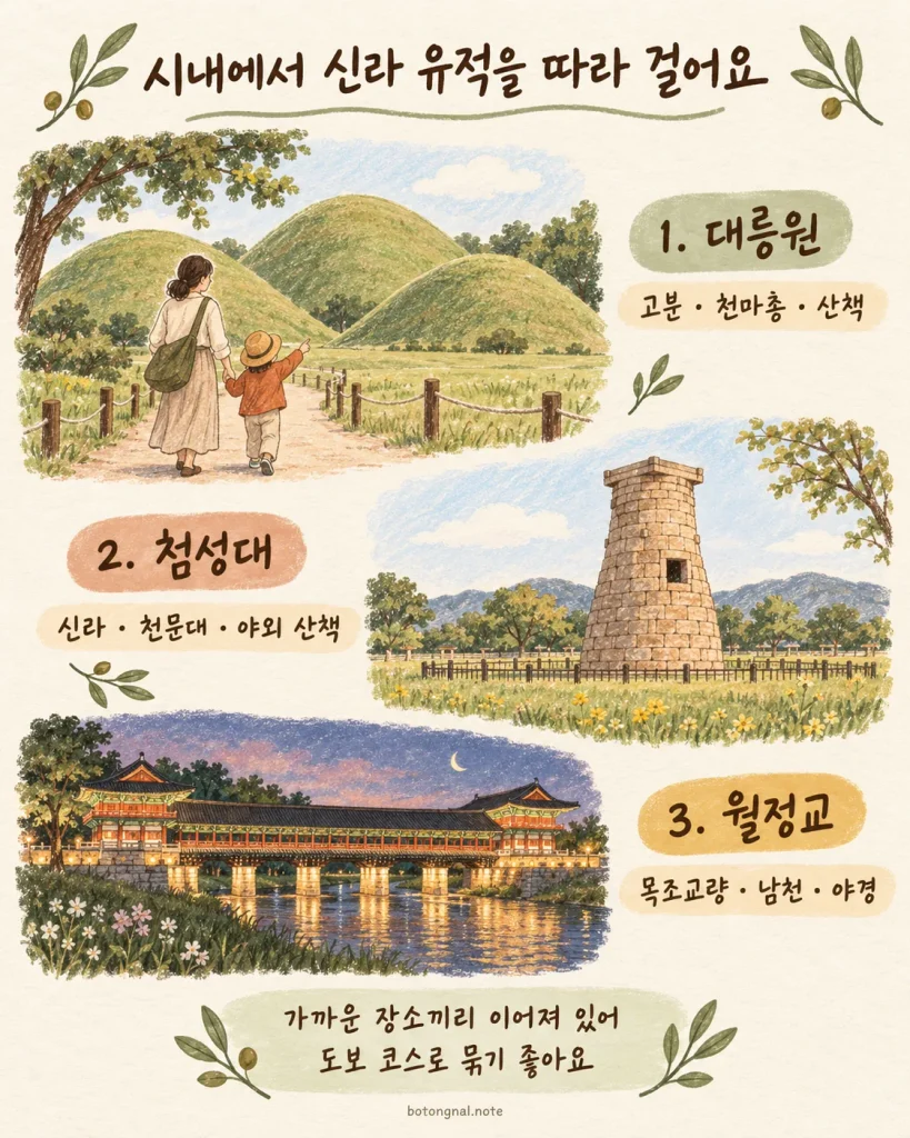 대릉원·첨성대·월정교 경주 시내 역사유적 안내 카드