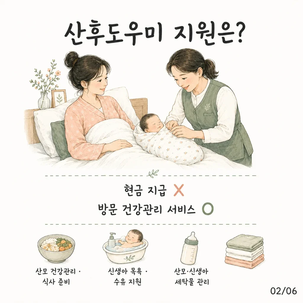 산후도우미 지원은 현금이 아닌 방문 건강관리 바우처 카드