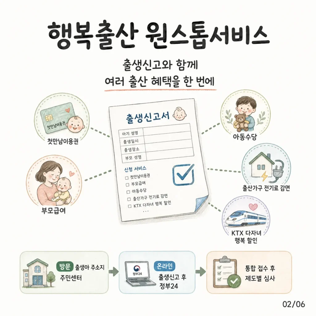 행복출산 원스톱서비스 카드: 출생신고와 함께 여러 출산 혜택을 한 번에 신청