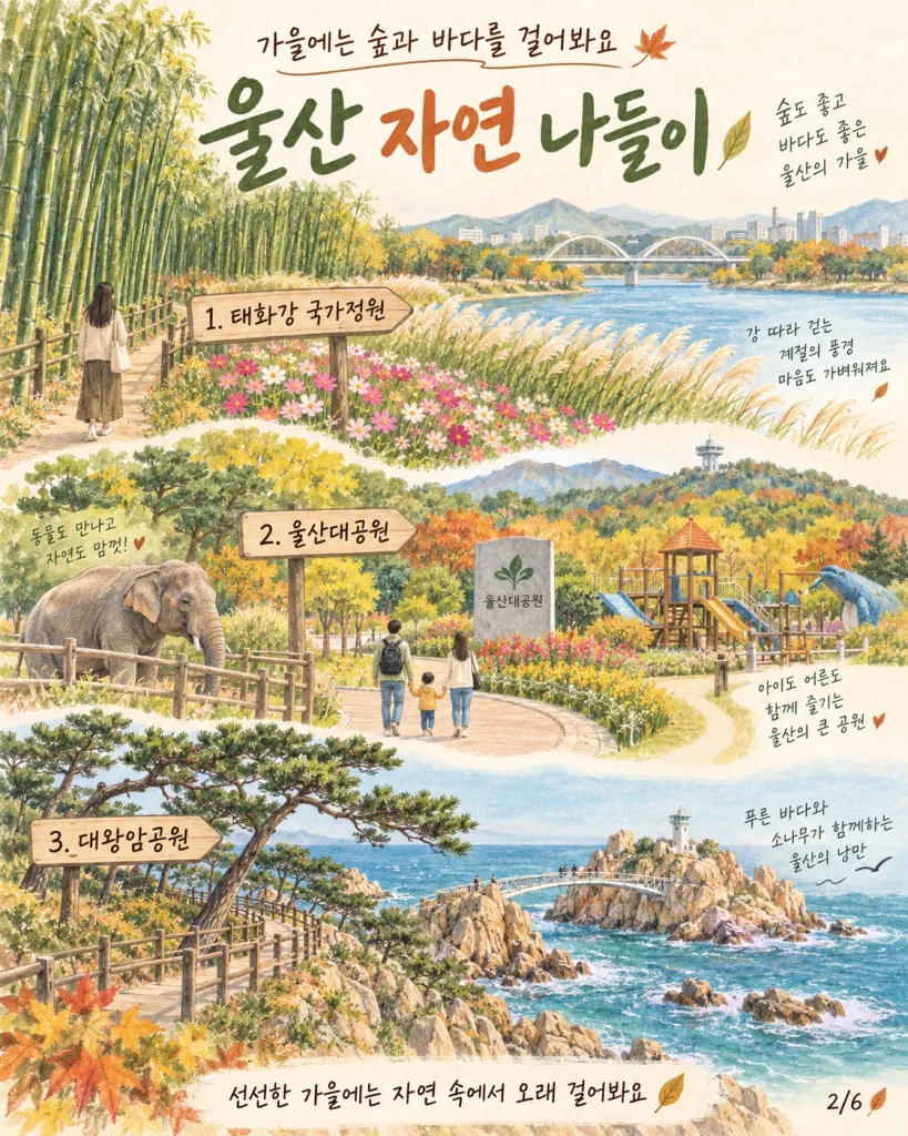 태화강 국가정원·울산대공원·대왕암공원 나들이 요약