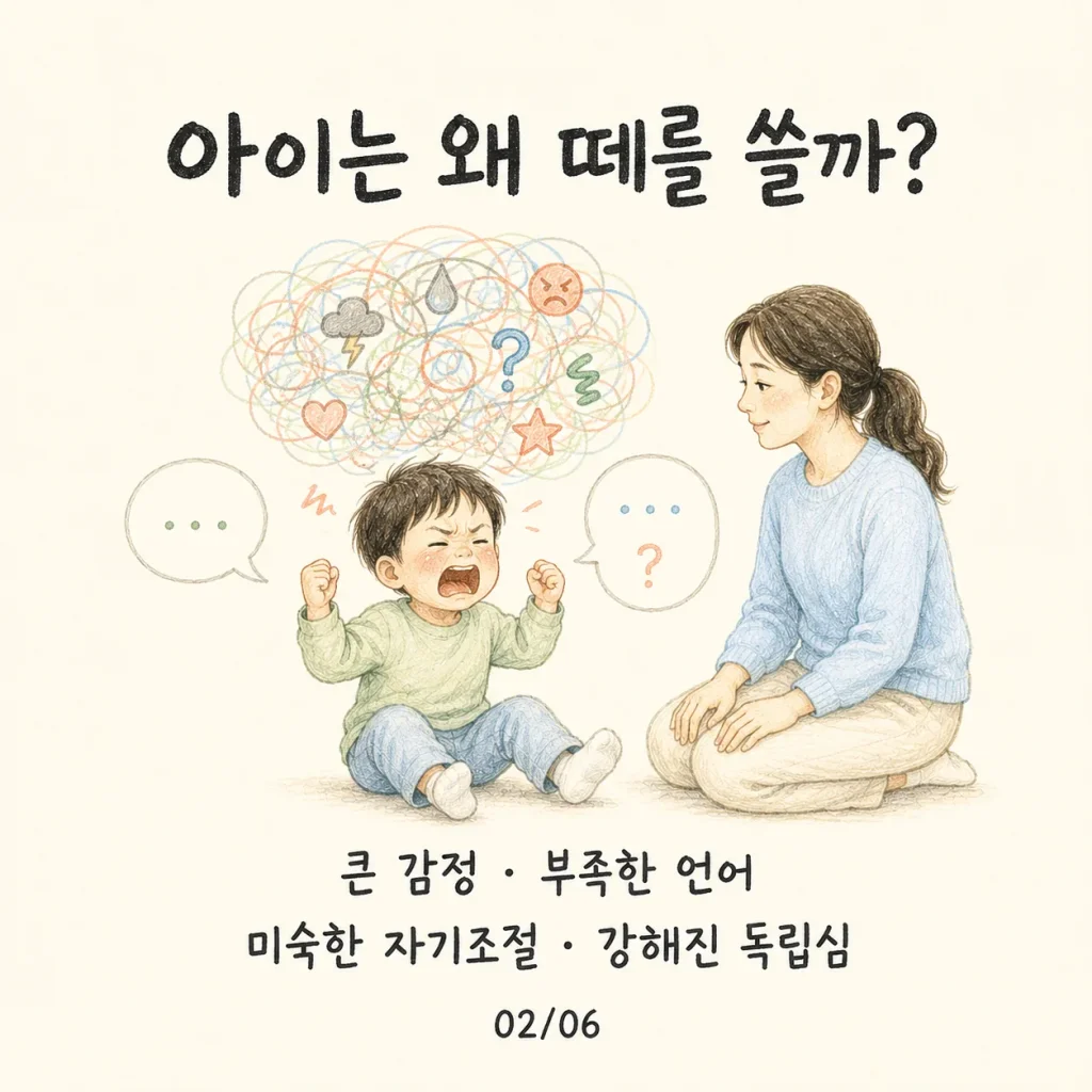 아이는 왜 떼를 쓸까 큰 감정 부족한 언어 미숙한 자기조절 카드