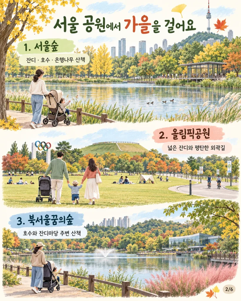 서울숲·올림픽공원·북서울꿈의숲 가을 산책 안내