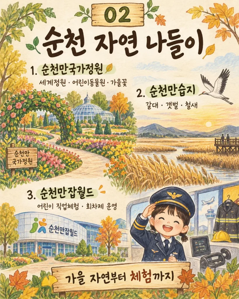 순천만국가정원·순천만습지·순천만잡월드 안내 카드