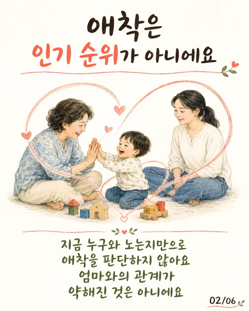 애착은 인기 순위가 아니에요 지금 누구와 노는지만으로 판단할 수 없어요