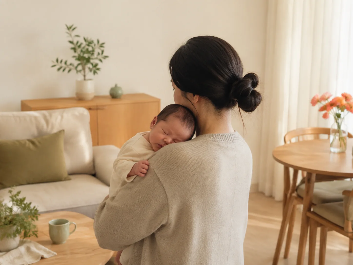 신생아를 안고 있는 엄마 출산 육아 지원금 안내
