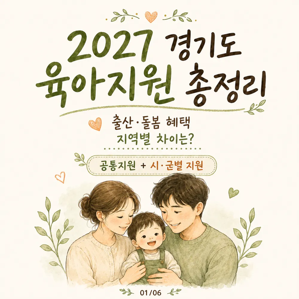 2027 경기도 육아지원 총정리｜산후조리비·시군별 출산지원금·가족돌봄수당