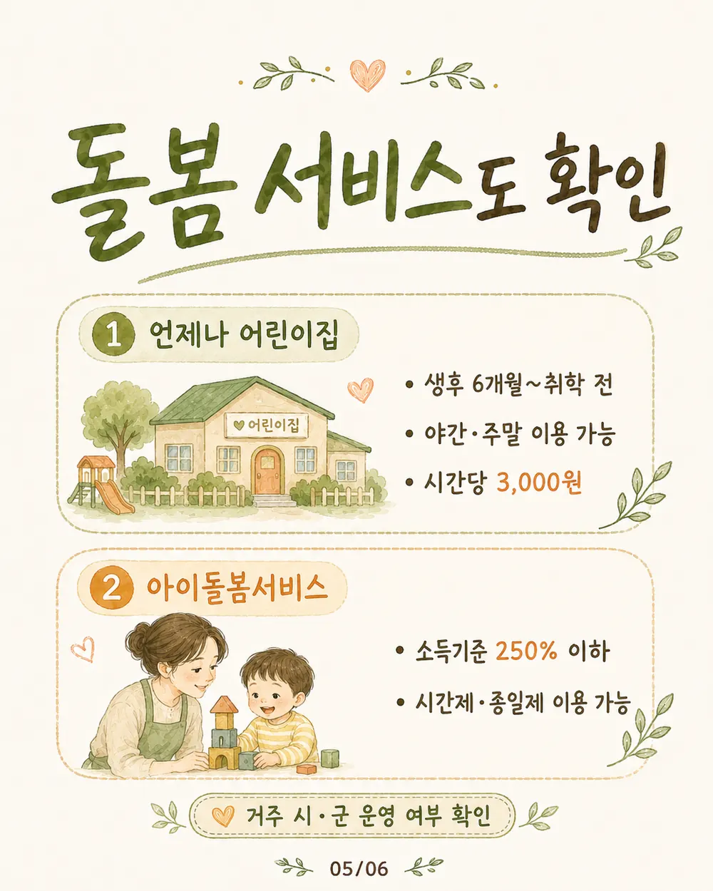2027 경기도 육아지원 확인 체크리스트 카드