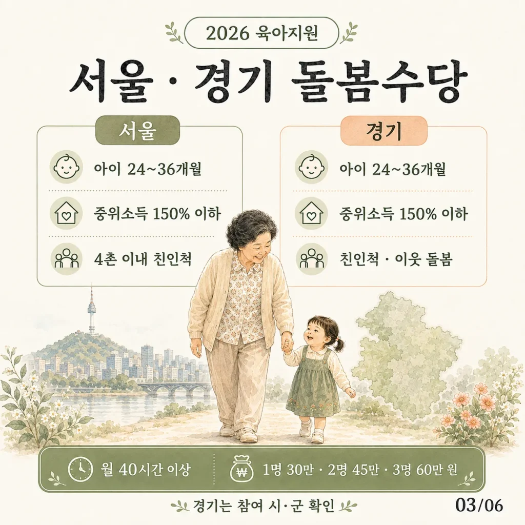 2026 경기형 가족돌봄수당 대상과 신청조건 카드