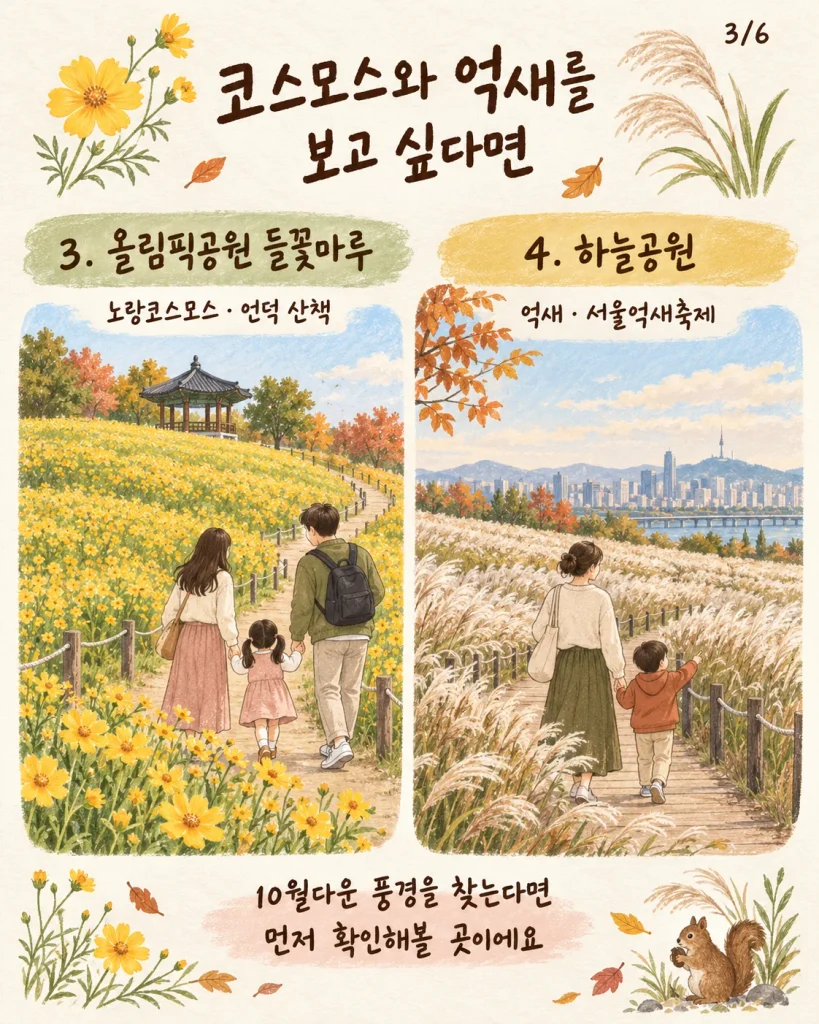 올림픽공원 코스모스와 하늘공원 억새 안내