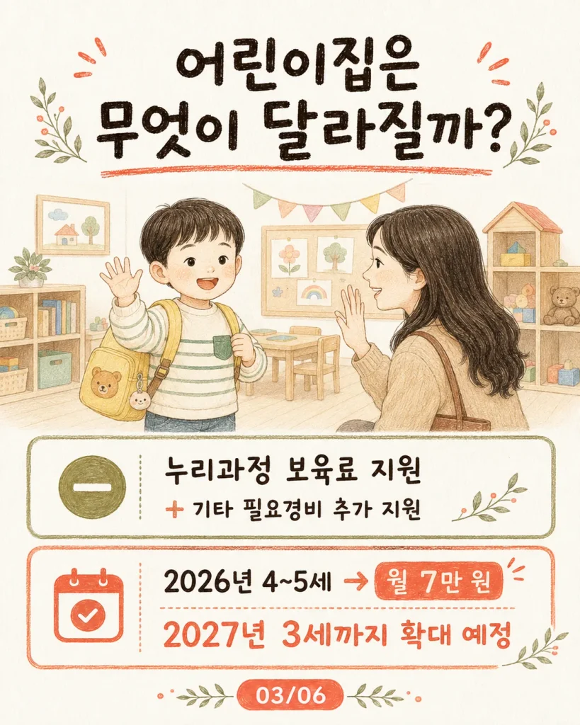 2027 어린이집 3세 기타 필요경비 추가지원 확대