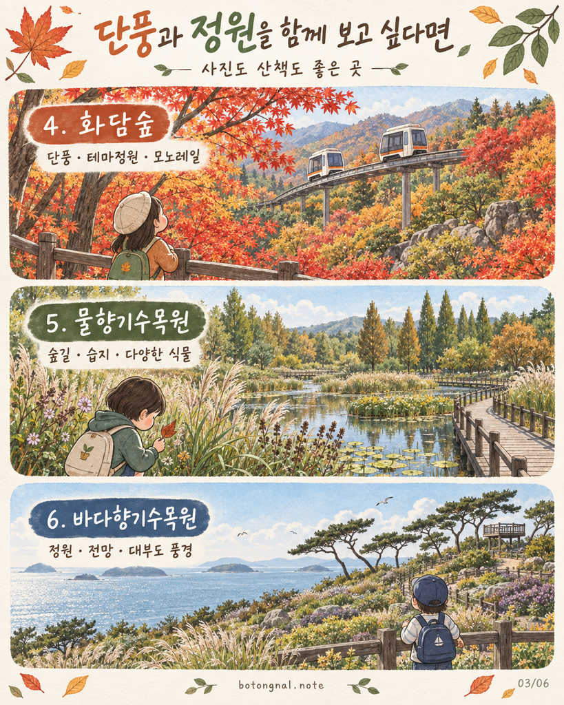 화담숲·물향기수목원·바다향기수목원 가을 나들이 안내