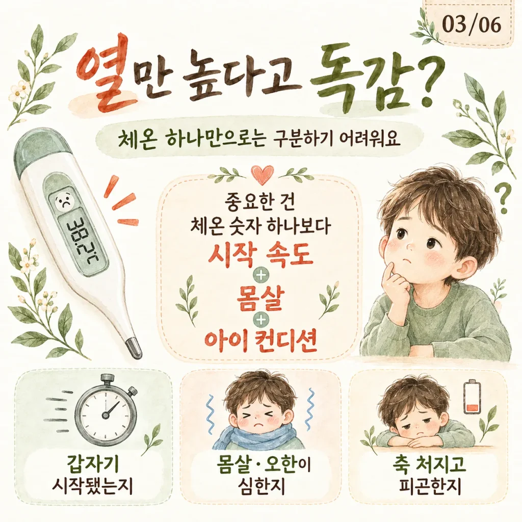 열만 높다고 독감? 체온 숫자보다 아이 컨디션