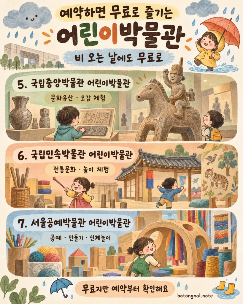 국립중앙박물관 국립민속박물관 서울공예박물관 어린이박물관 예약 안내 카드