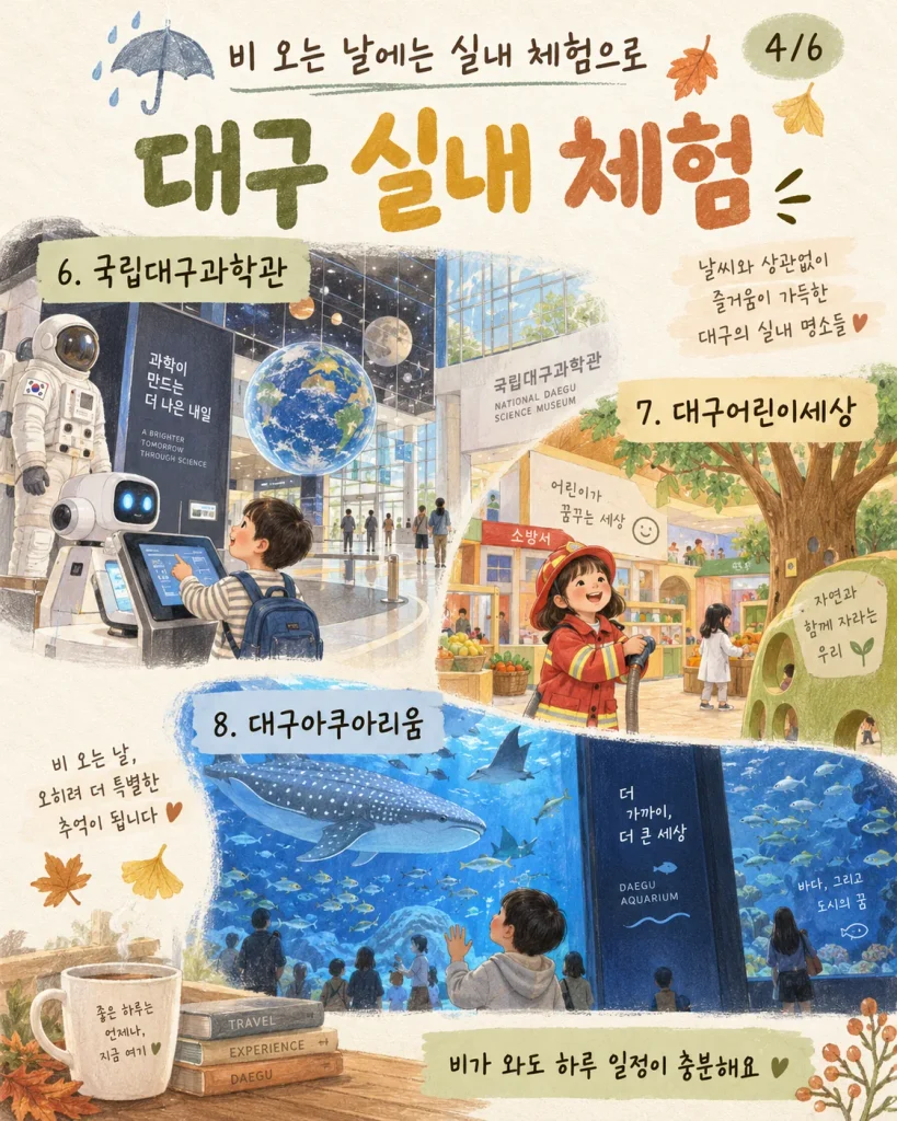 비 오는 날에는 실내 체험으로