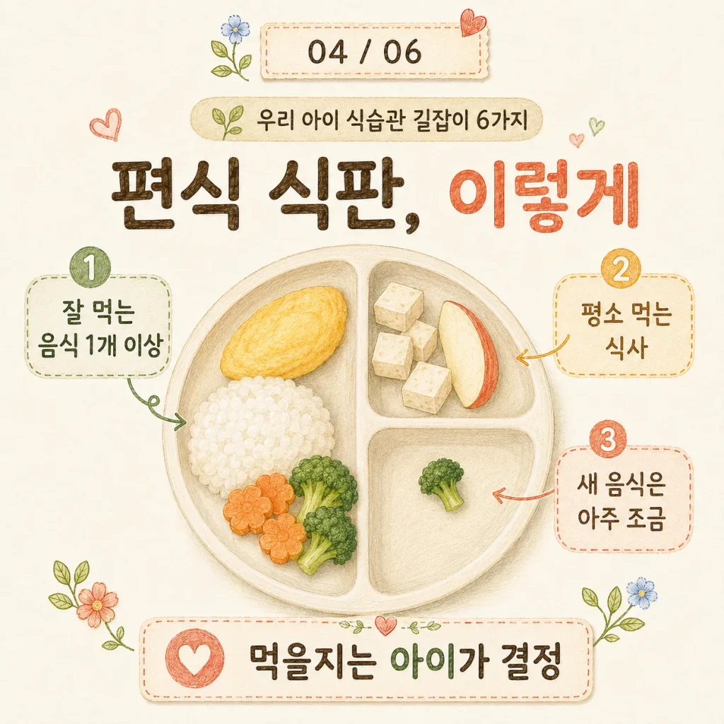 아이 편식 고치기 식판 구성 카드