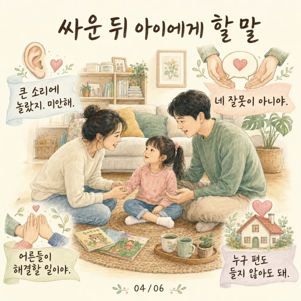 아이 앞에서 부부싸움 후 아이에게 할 말