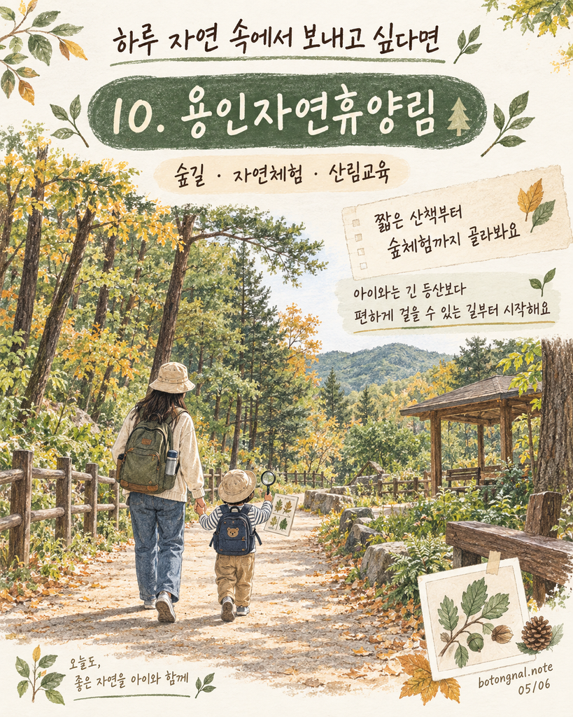 용인자연휴양림 숲길과 자연체험 안내