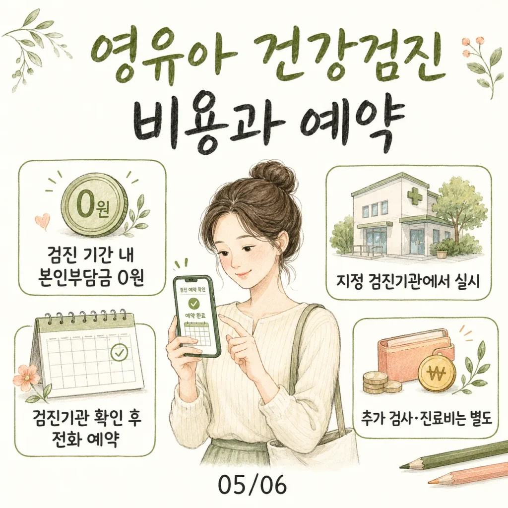검진 비용과 예약 안내 카드