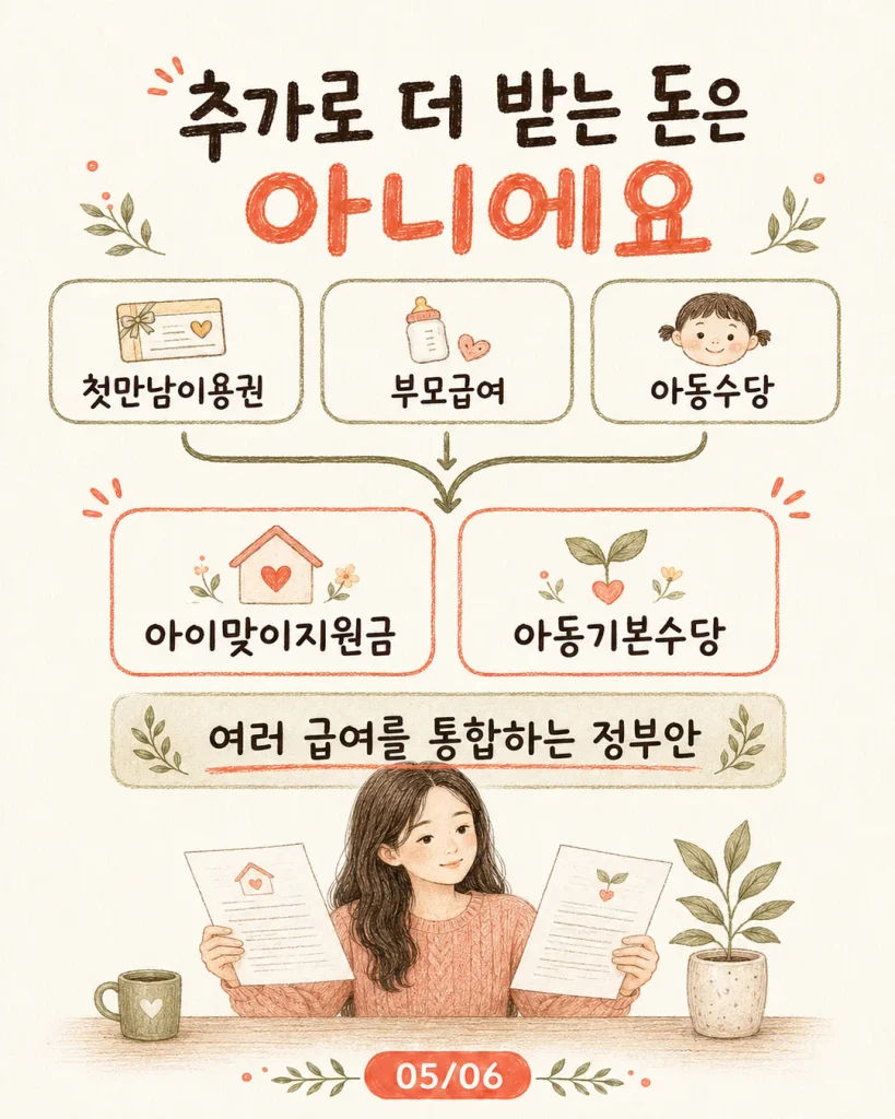 추가로 더 받는 돈은 아니에요 카드: 여러 급여를 통합하는 정부안