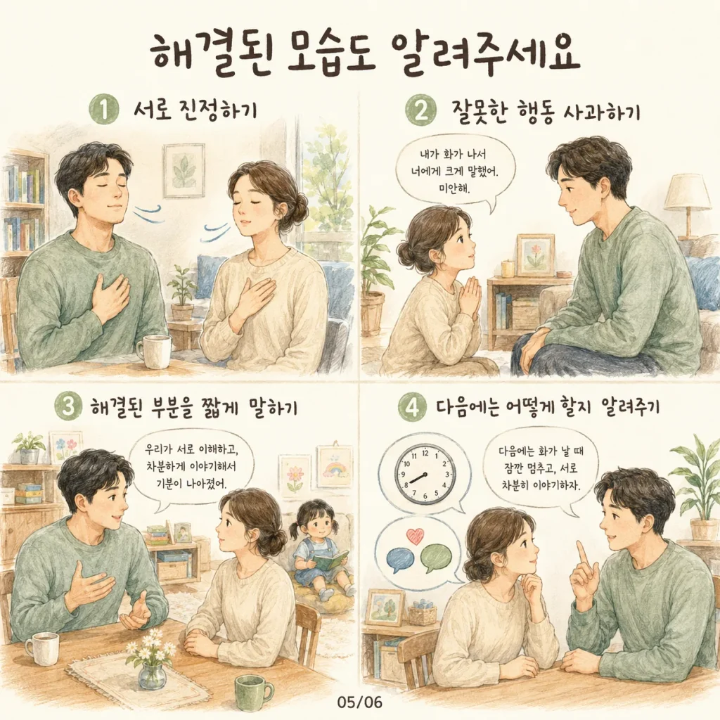 부부싸움 후 해결된 모습도 아이에게 알려주세요