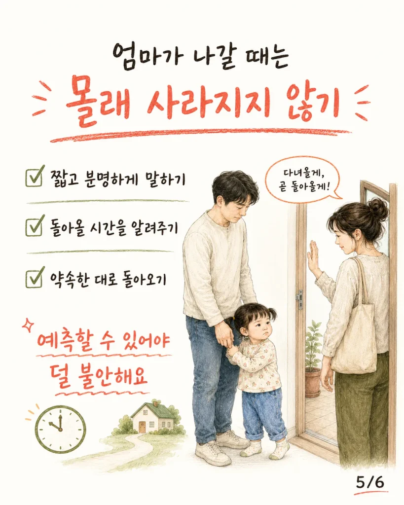 엄마가 나갈 때는 몰래 사라지지 않기 카드