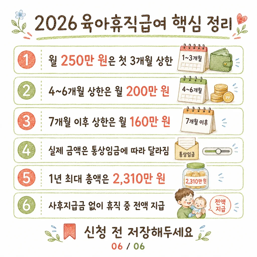 2026 육아휴직급여 핵심 정리 카드