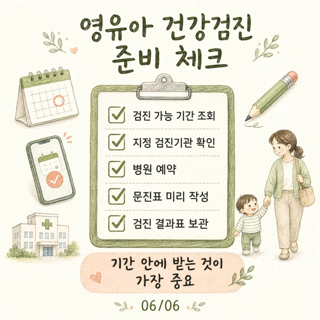 영유아 건강검진 준비 체크 검진기간 조회 문진표 작성