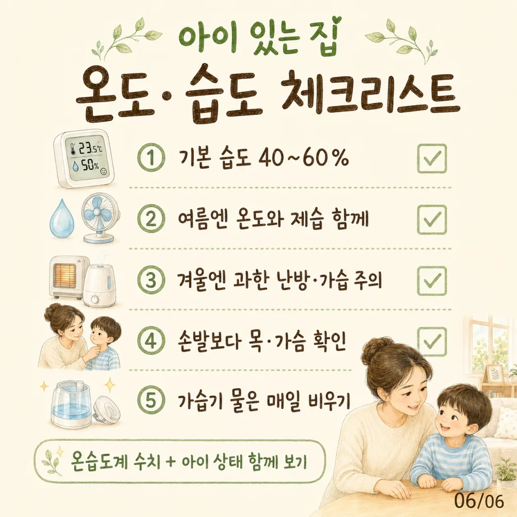 아이 있는 집 온도 습도 체크리스트 카드