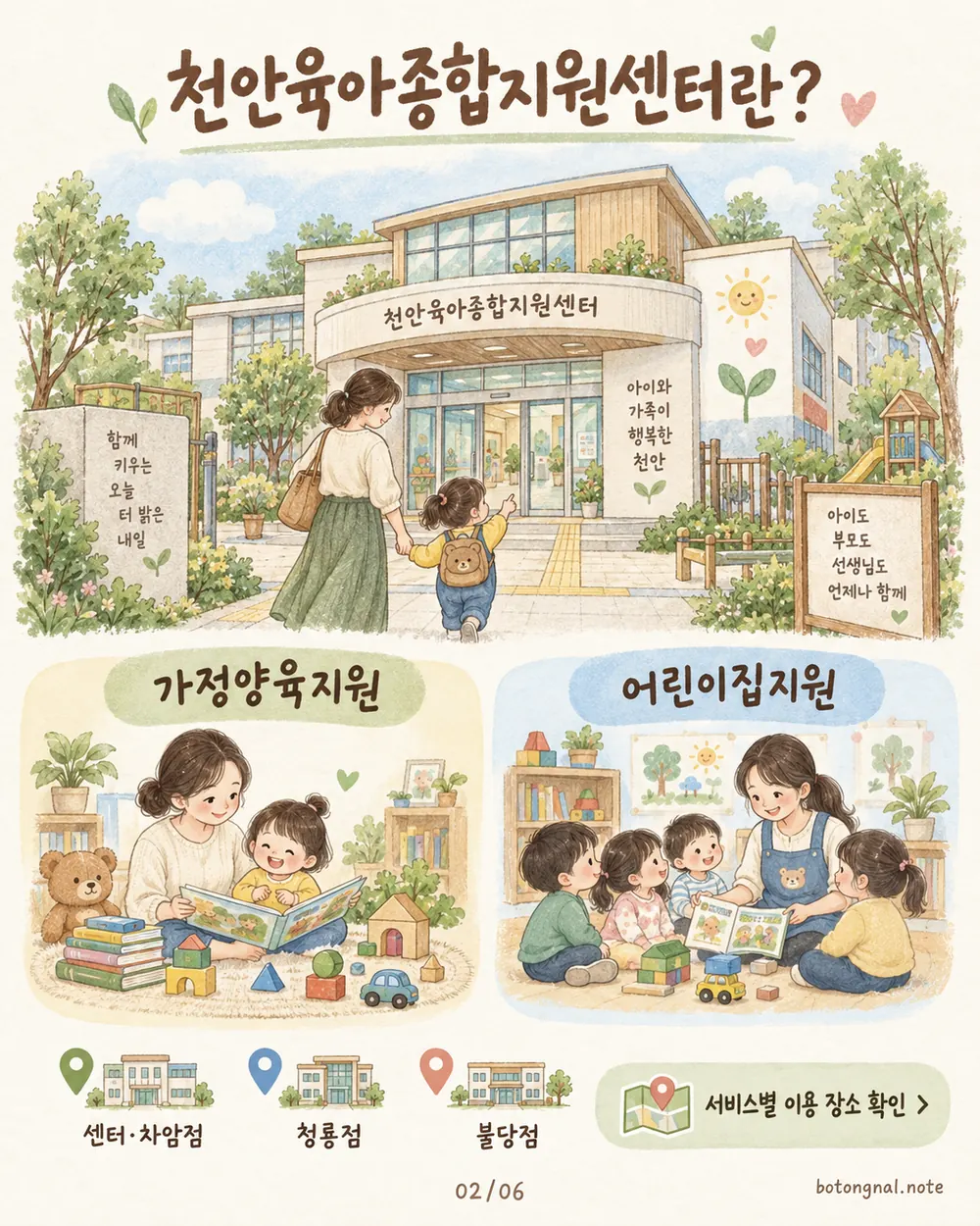 천안육아종합지원센터 가정양육지원 어린이집지원 센터 차암점 청룡점 불당점 카드
