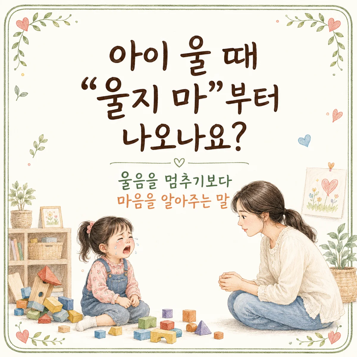 아이 울 때 “울지 마” 대신 할 말|울음 대처 순서와 부모의 말