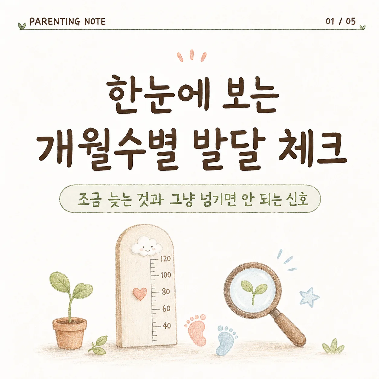 한눈에 보는 개월수별 아이 발달 체크 인포그래픽