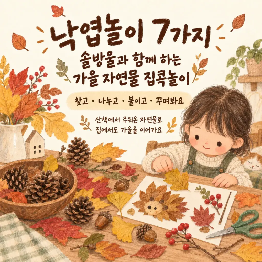 낙엽놀이 7가지 솔방울과 함께 하는 가을 자연물 집콕놀이 표지