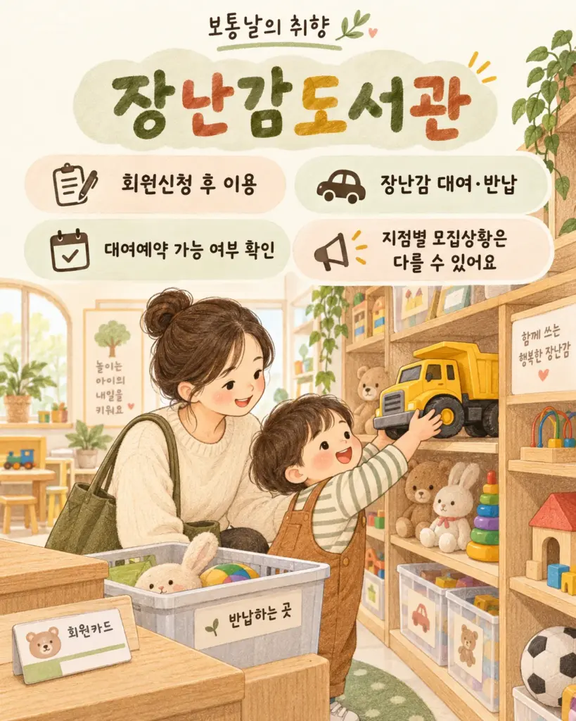 성남 장난감도서관 회원신청 대여 반납 카드