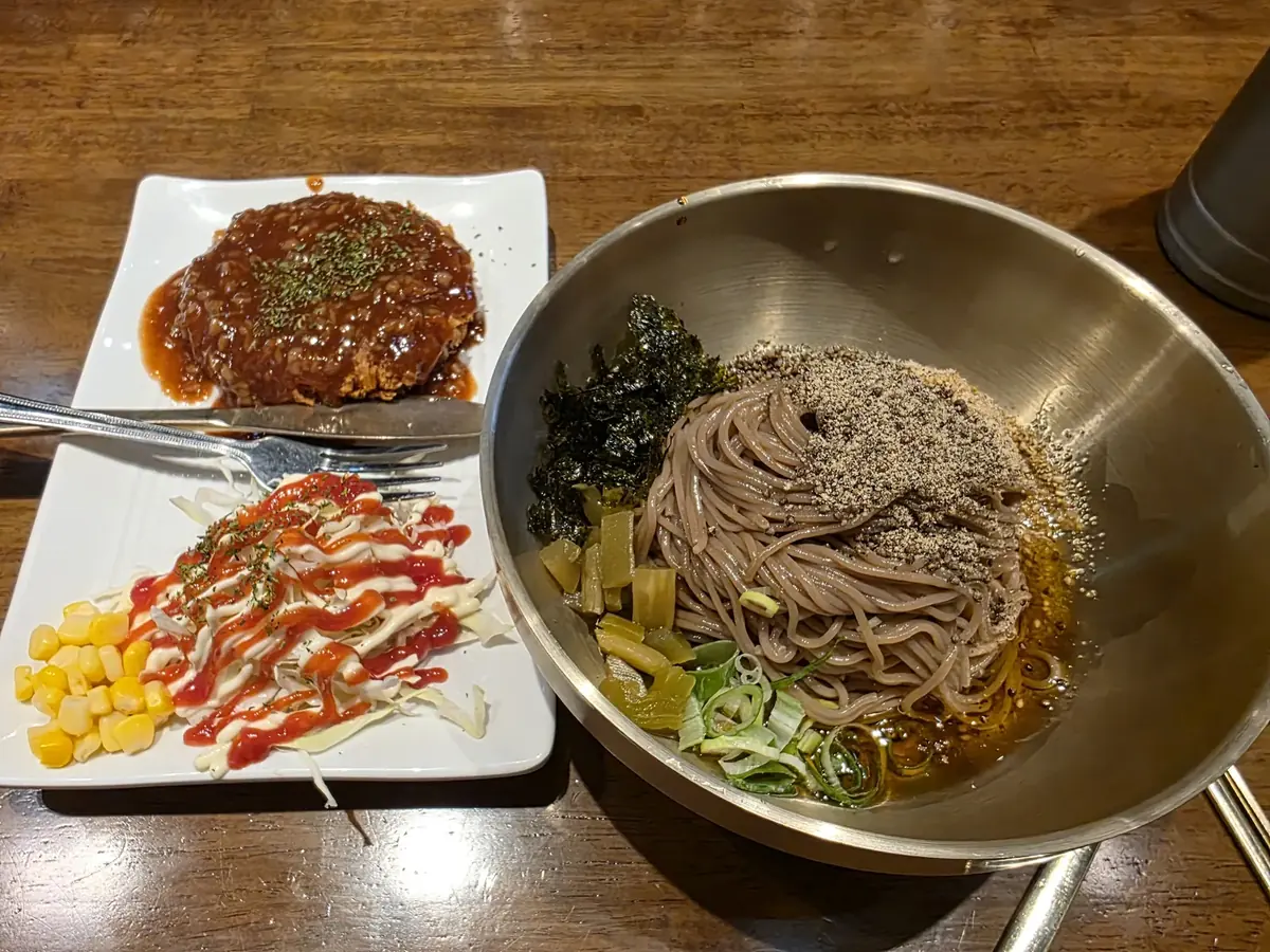 의령메밀집 일산점 들기름소바 미니돈까스 정식 한 상