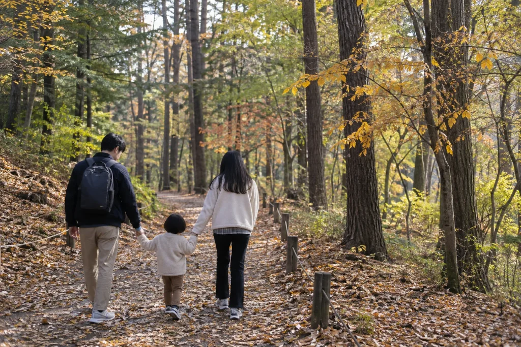 포천 광릉숲 안에 있는 국립수목원 가을 산책길