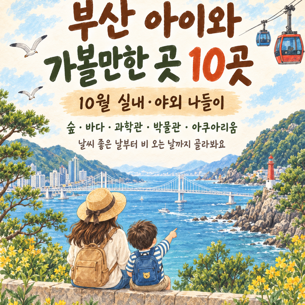 부산 아이와 가볼 만한 곳 10곳, 10월 실내·야외 나들이 안내