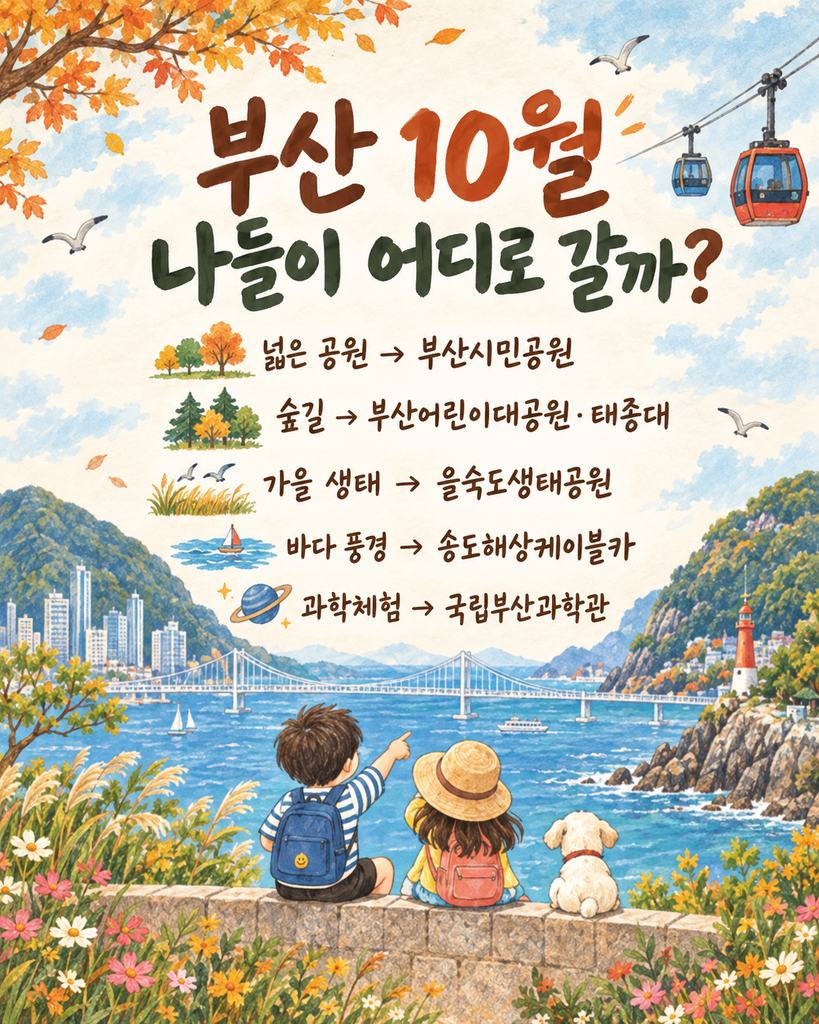 부산 지역별 가족 나들이 동선 선택 안내 카드
